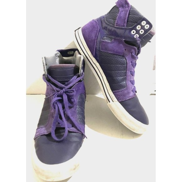 Supra Other - Supra Men's size 8 Purple black High Top Lace Up Athletic  Sneakers skate  Shoes